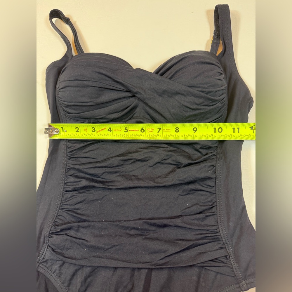 La Blanca by Rod Beattie Twist-Front One Piece Swimsuit black size 6 (bin Z) - Picture 5 of 10